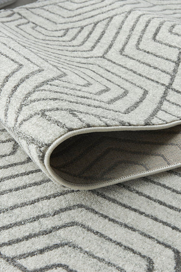 Esther Paradise Cream Grey Hallway Runner Rug